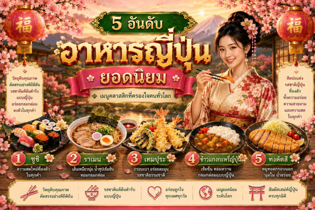 อาหารญี่ปุ่นยอดนิยม