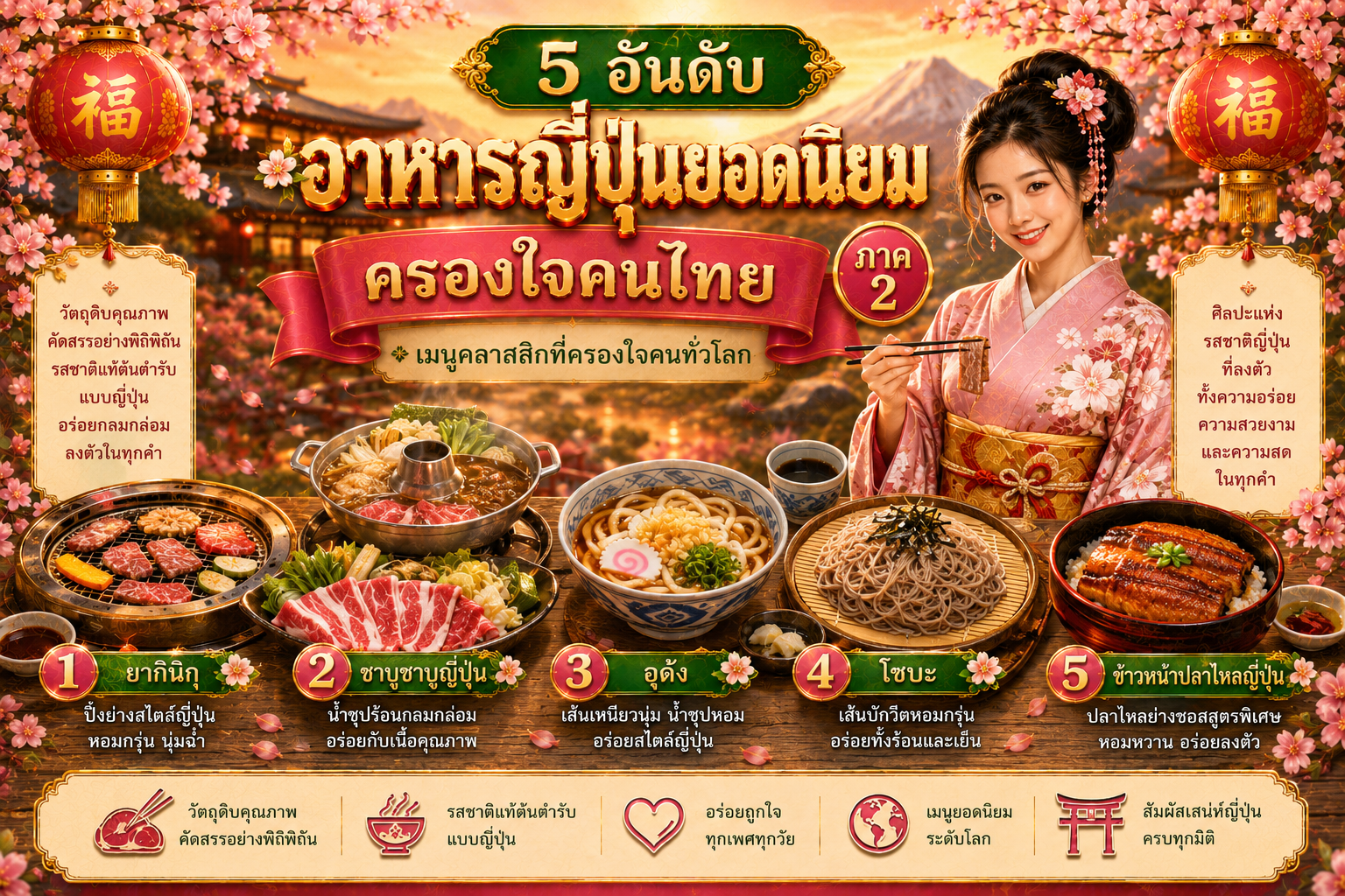 อาหารญี่ปุ่นยอดนิยม