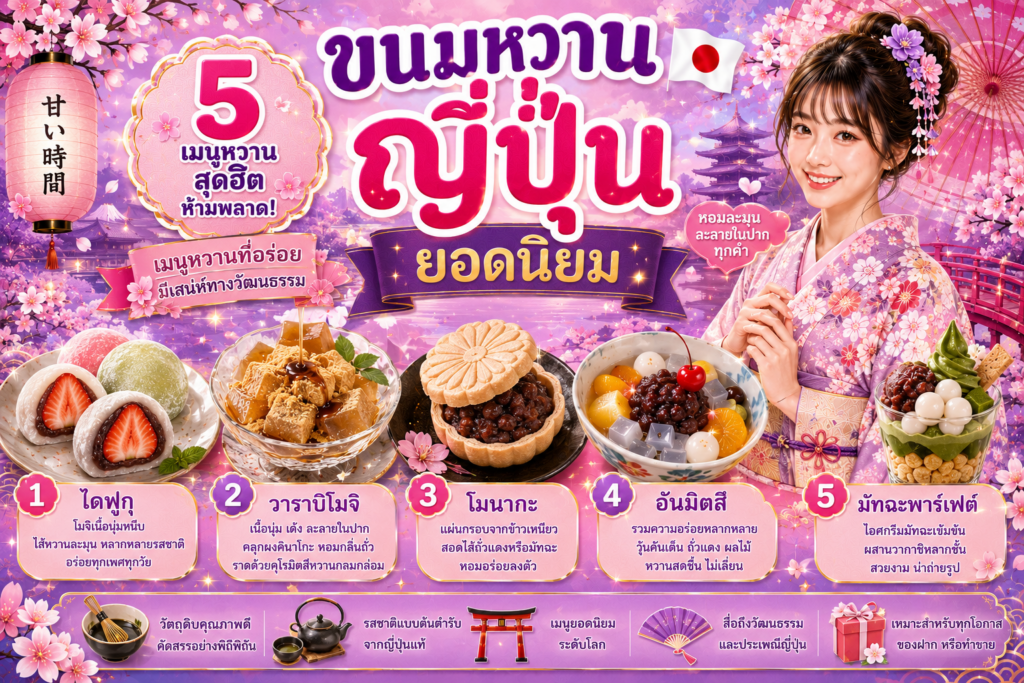 ขนมหวานญี่ปุ่นยอดนิยม