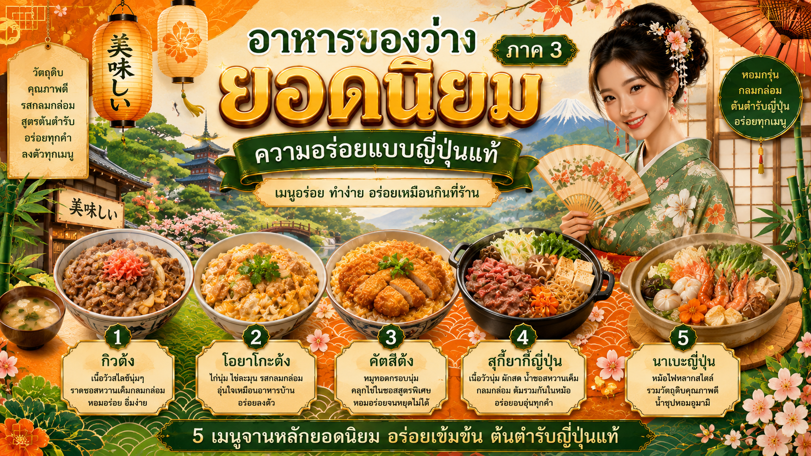 อาหารญี่ปุ่นยอดนิยม