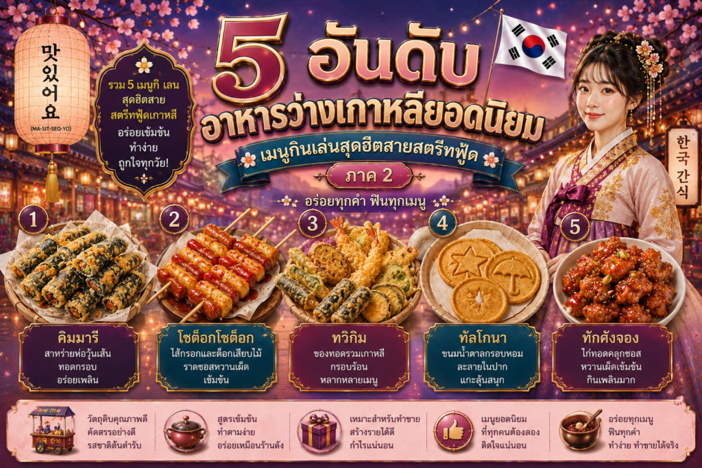 อาหารว่างเกาหลียอดนิยม