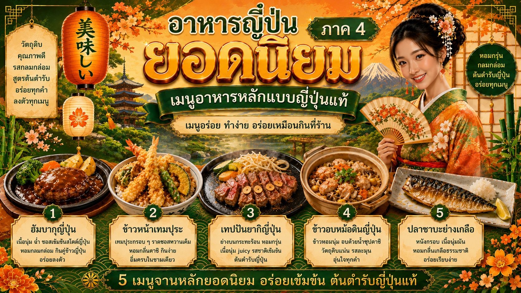 อาหารญี่ปุ่นยอดนิยม