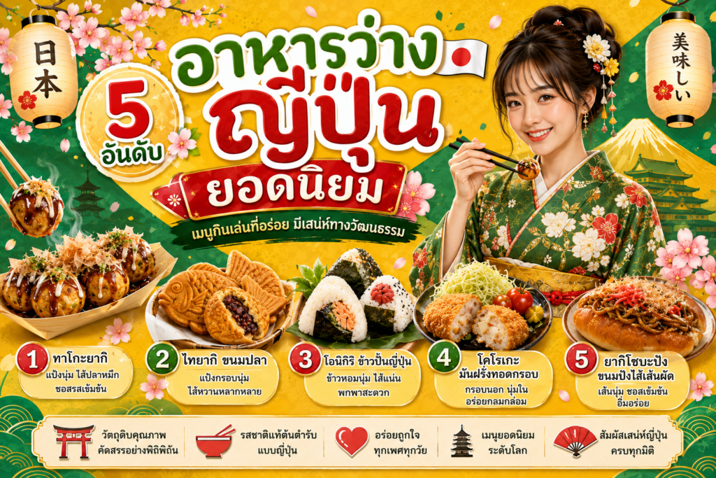 อาหารว่างญี่ปุ่นยอดนิยม