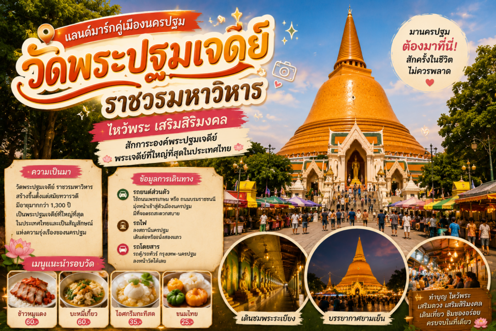 สถานที่ท่องเที่ยวยอดนิยมจังหวัดนครปฐม