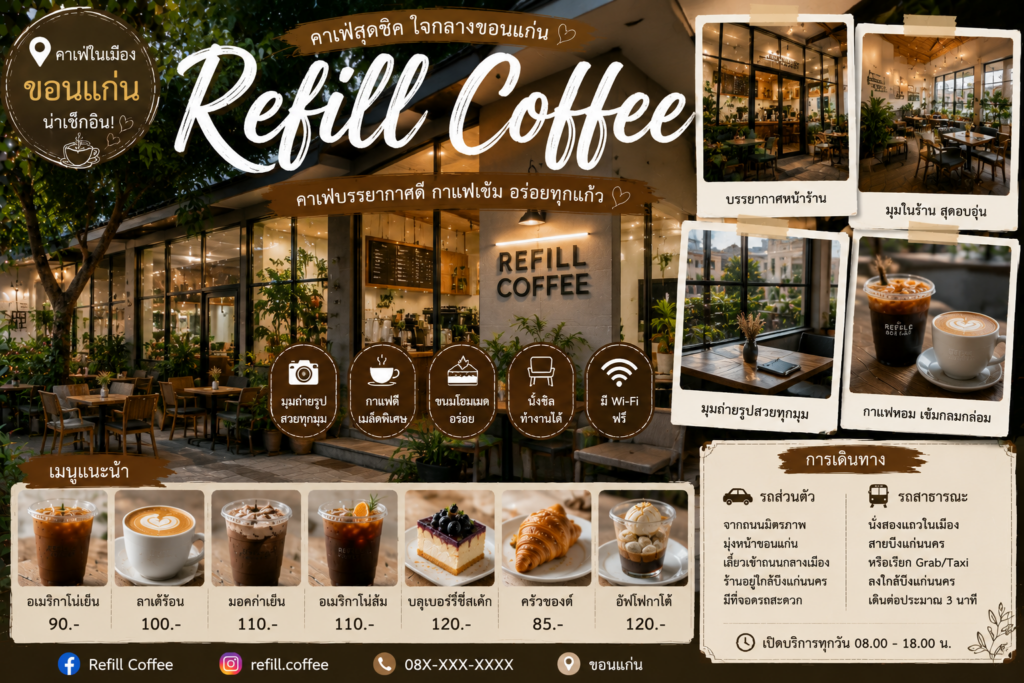 คาเฟ่ขอนแก่นยอดนิยม