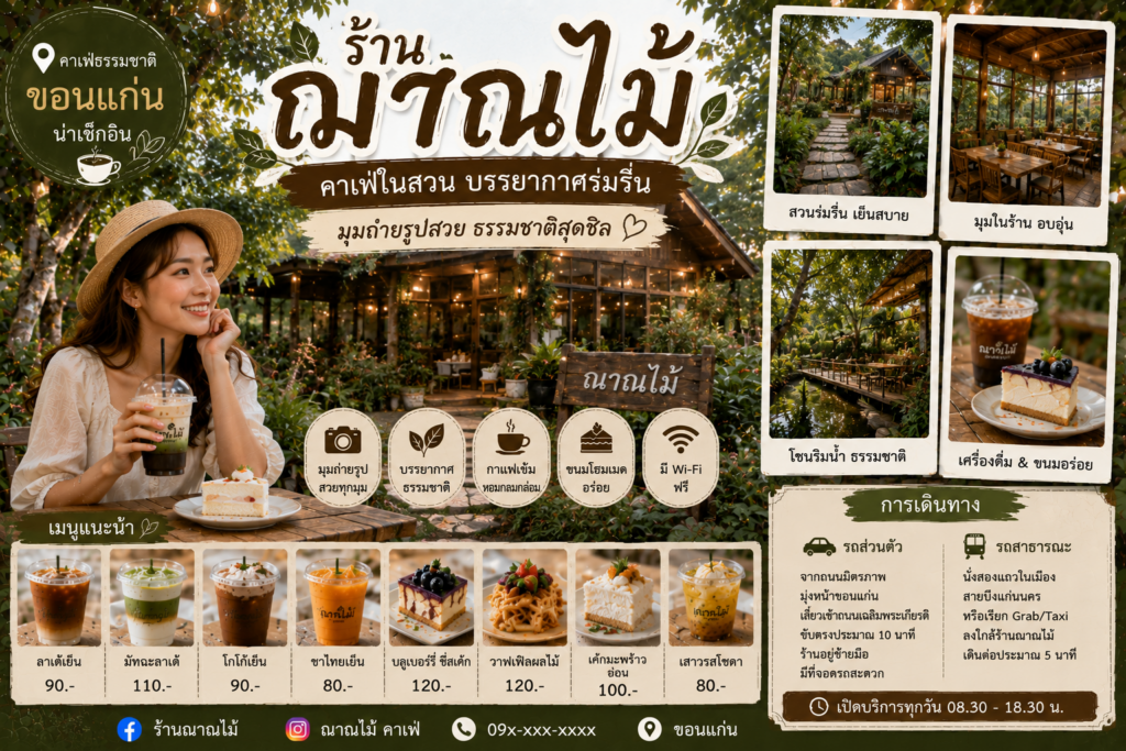 คาเฟ่ขอนแก่นยอดนิยม