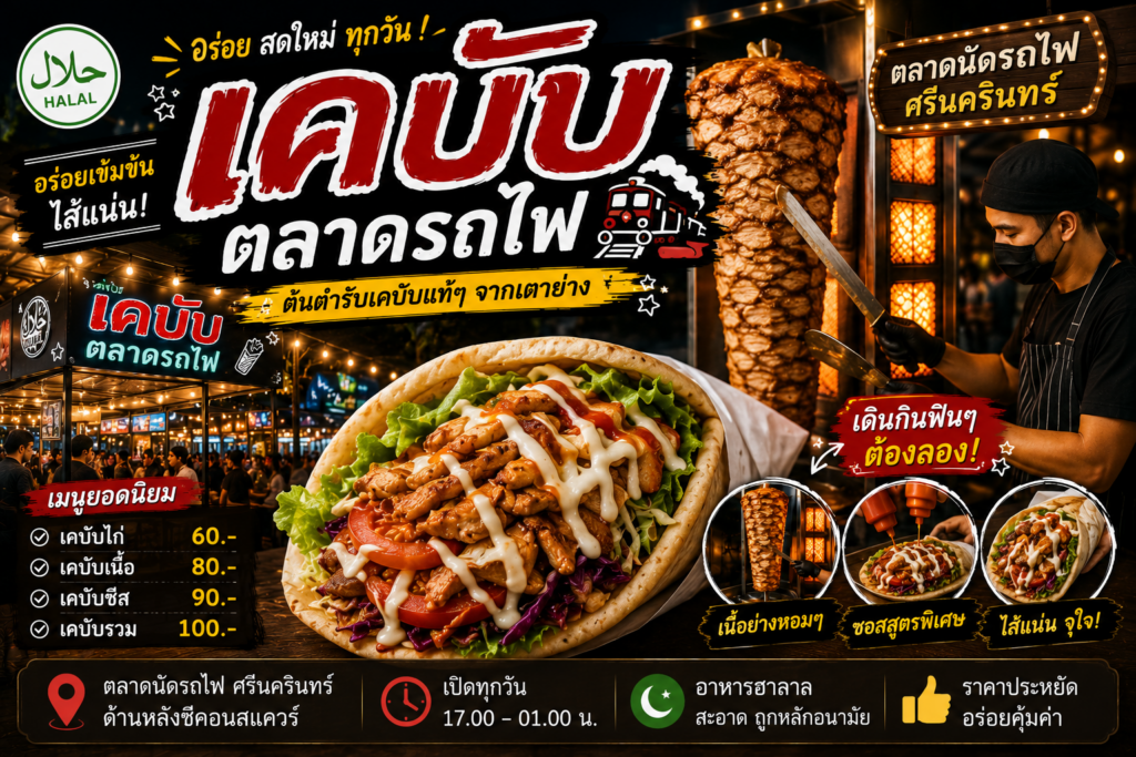 ร้านอาหารตลาดนัดรถไฟ ศรีนครินทร์