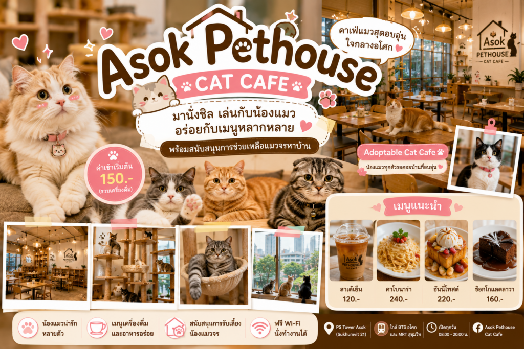 คาเฟ่แมวยอดนิยมในกรุง