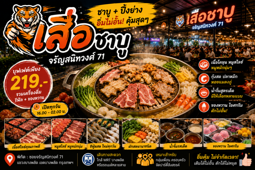 ร้านหมูกระทะย่านฝั่งธนบุรี
