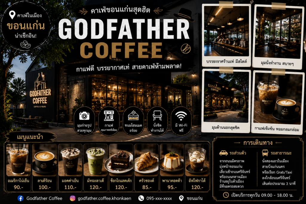 คาเฟ่ขอนแก่นยอดนิยม