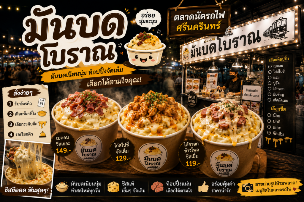ร้านอาหารตลาดนัดรถไฟ ศรีนครินทร์