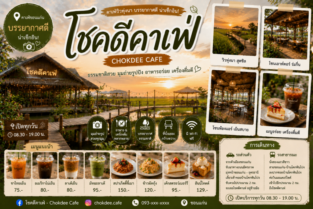 คาเฟ่ขอนแก่นยอดนิยม
