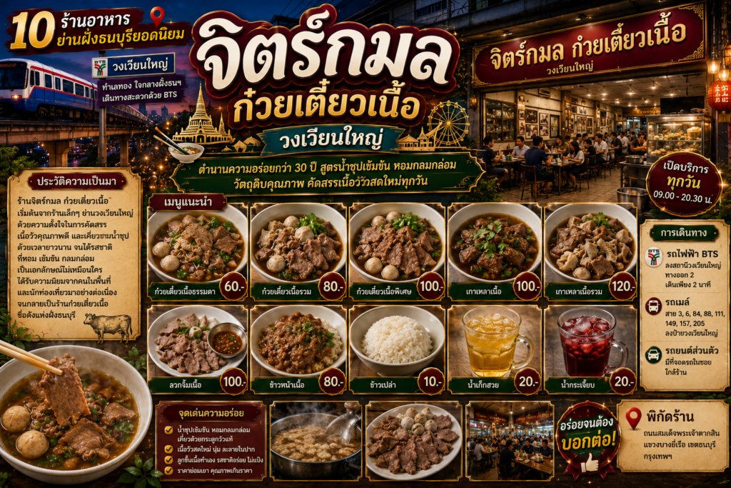 ร้านอาหารฝั่งธนบุรียอดนิยม