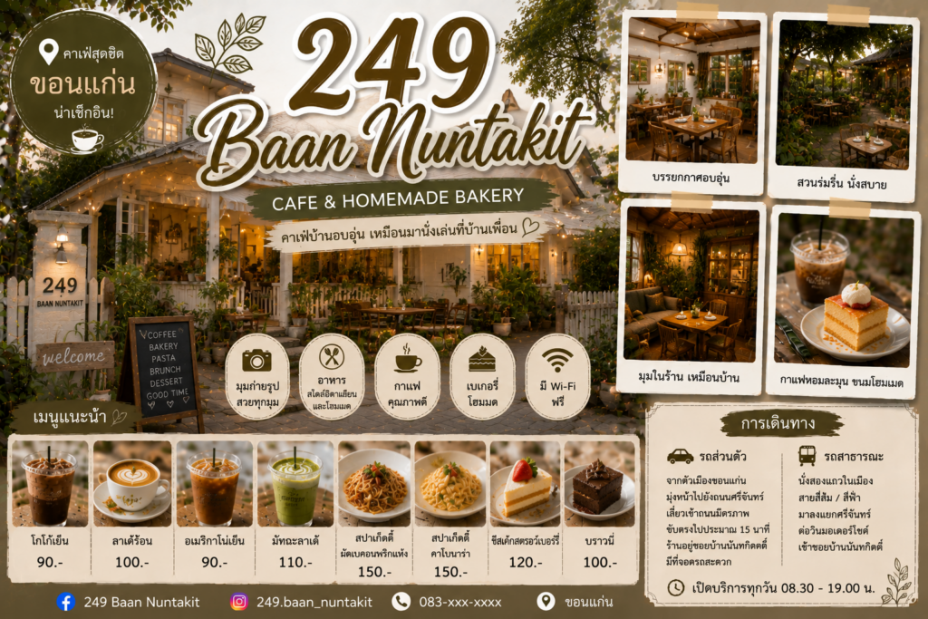 คาเฟ่ขอนแก่นยอดนิยม