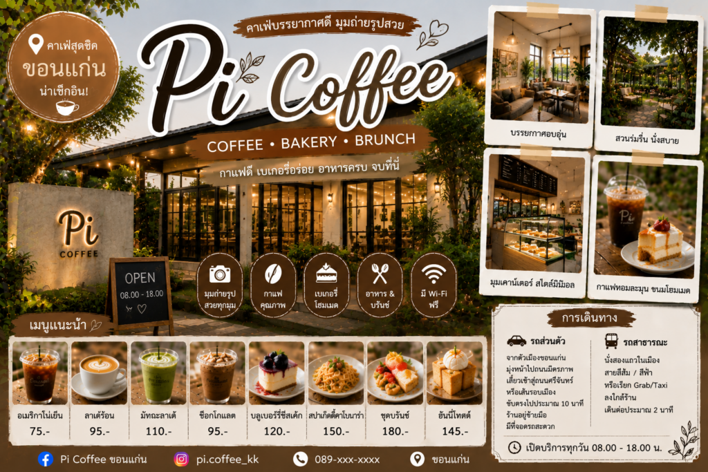 คาเฟ่ขอนแก่นยอดนิยม