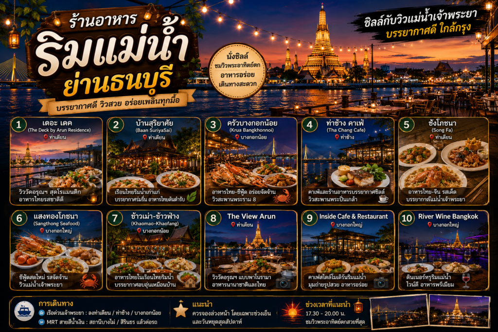 ร้านอาหารฝั่งธนบุรียอดนิยม
