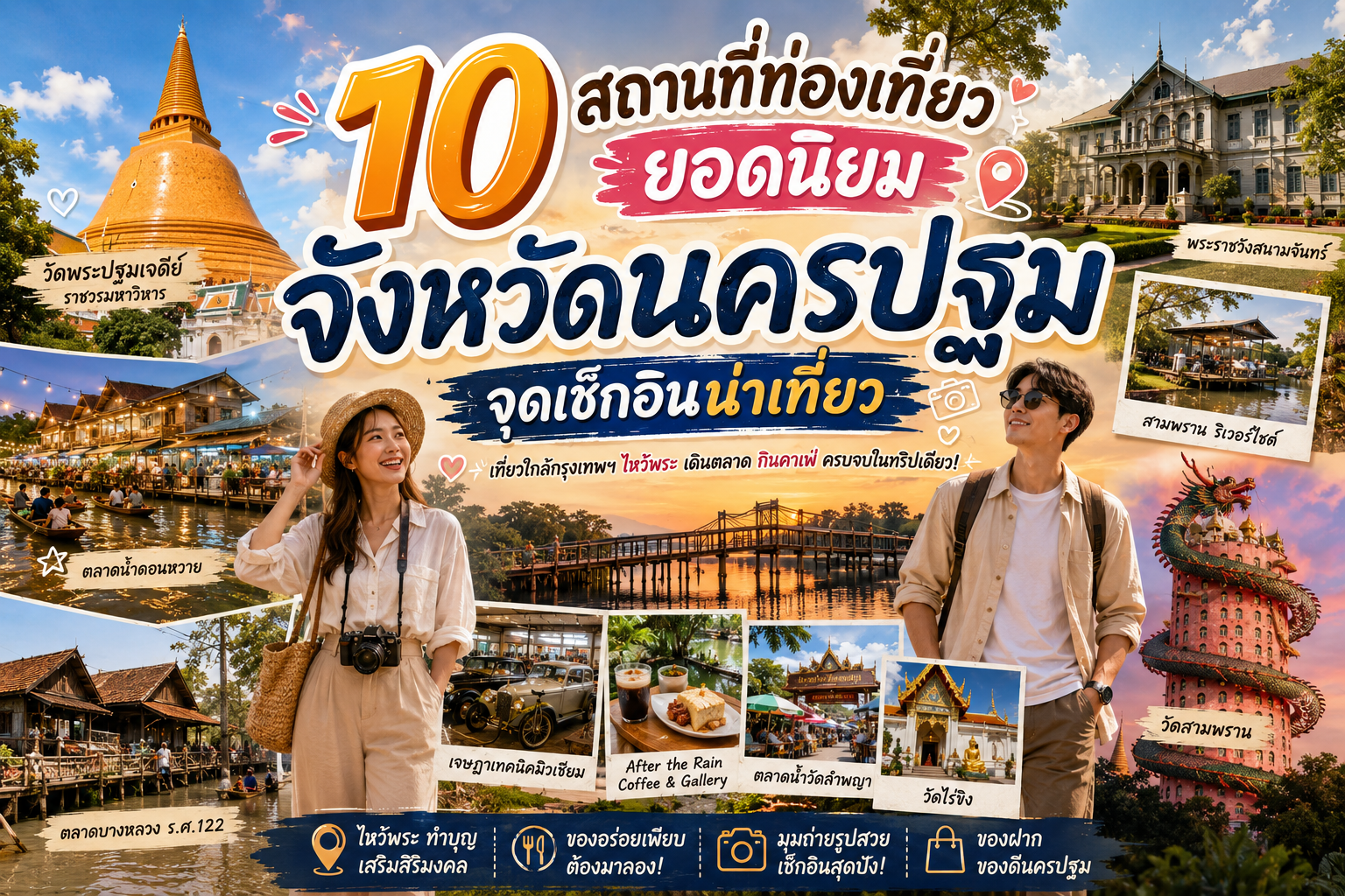 สถานที่ท่องเที่ยวยอดนิยมจังหวัดนครปฐม